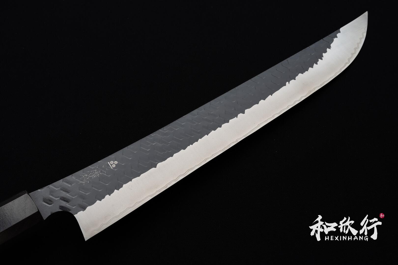 二唐刃物鍛造所Nigara Hamono SG-2 粉末鋼黑打槌目先丸筋引系列